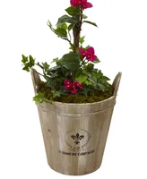 Nearly Natural 5.5' Bougainvillea Artificial Tree with European Barrel Planter