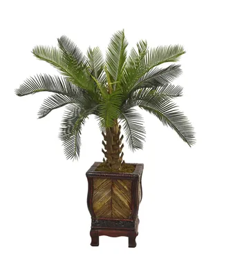 Nearly Natural 3' Cycas Artificial Tree in Wood Planter