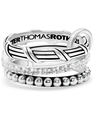 Peter Thomas Roth 3-Pc. Set White Topaz Connected Stacking Rings (1-1/4 ct. t.w.) Sterling Silver
