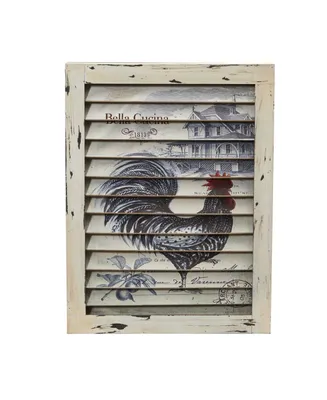 Nearly Natural Rooster Window Shutter Wall Decor