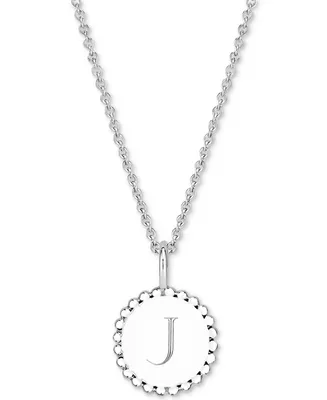 Initial Medallion Pendant Necklace in Sterling Silver, 18"