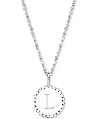 Initial Medallion Pendant Necklace in Sterling Silver, 18"