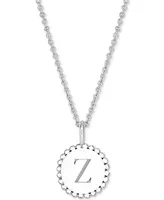 Initial Medallion Pendant Necklace in Sterling Silver, 18"