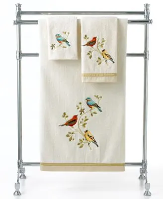 Avanti Gilded Birds Embroidered Cotton Bath Towels