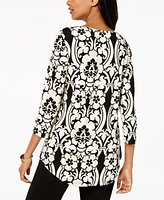 Jm Collection 3/4-Sleeve Printed Tunic Top, Created for Macy's