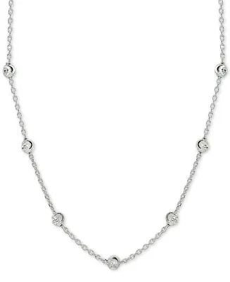 Giani Bernini Beaded Station Chain Necklace 18k Gold-Plated Silver, or Rose Silver Sterling 18" + 2" extender, Created fo