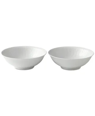 Royal Copenhagen White Fluted Cereal Bowls, Set of 2