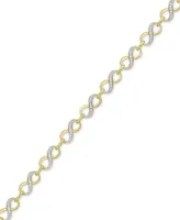 Diamond Accent Infinity Link Bracelet 18k Gold over Silver-Plate