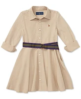 Polo Ralph Lauren Toddler and Little Girls Belted Chino Cotton Shirtdress