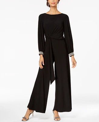 Msk Rhinestone-Embellished Wide-Leg Jumpsuit