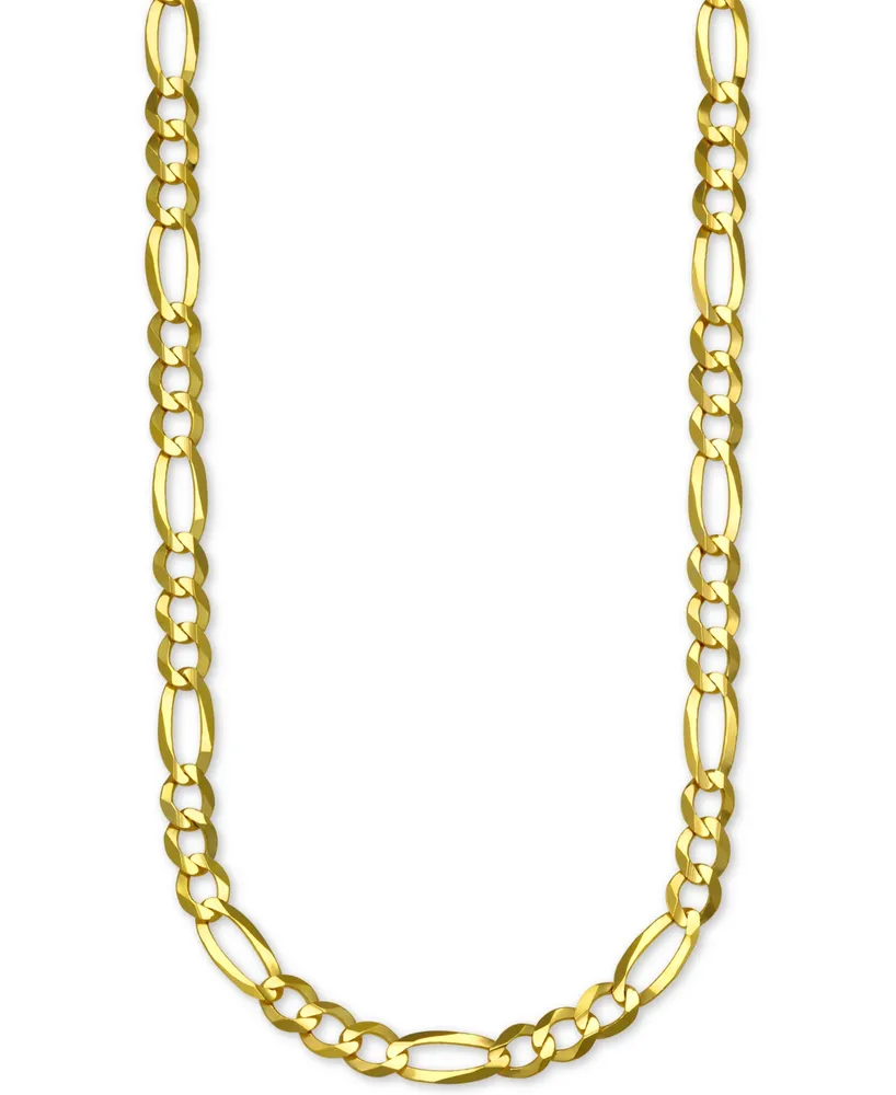 Italian Gold Figaro Link 24" Chain Necklace (5mm) in Solid 14k Gold