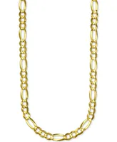 Italian Gold Figaro Link 24" Chain Necklace (5mm) in Solid 14k Gold