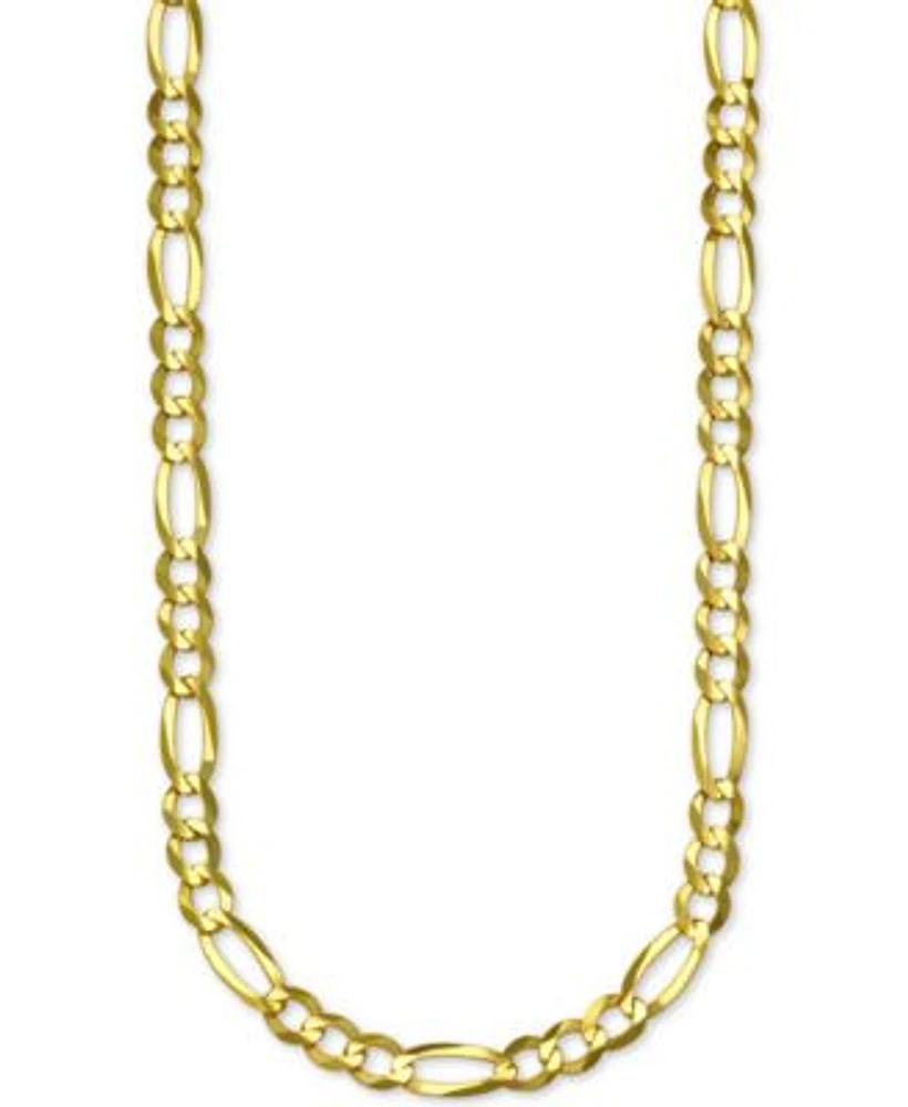 Italian Gold Figaro Link Chain Necklace 5mm Collection In Solid 14k Gold