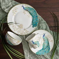 222 Fifth Peacock Garden 16 Pc Dinnerware Set