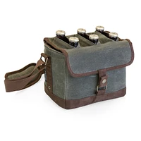 Legacy by Picnic Time Khaki Green & Brown Beer Caddy Cooler Tote with Opener