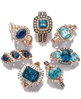 Le Vian Chocolatier Blue Topaz (2-5/8 ct. t.w.) and Diamond (1/5 Ring 14k Rose Gold, Created for Macy's