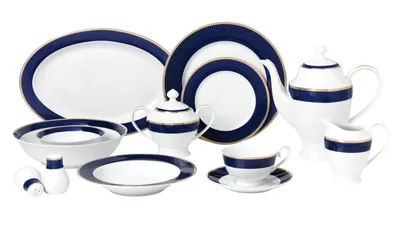 Lorren Home Trends Midnight 57-Pc. Dinnerware Set, Service for 8