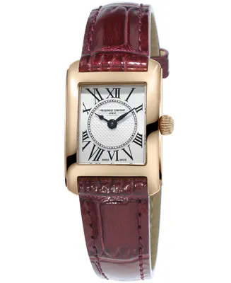 Frederique Constant Women's Swiss Carree Red Patent Leather Strap Watch 23x21mm