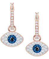 Swarovski Rose Gold-Tone Crystal Evil Eye Small Hoop Earrings s