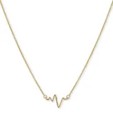 Sarah Chloe Large Heartbeat Pendant Necklace, 16" + 2" extender, available Sterling Silver or 14k Gold Plated