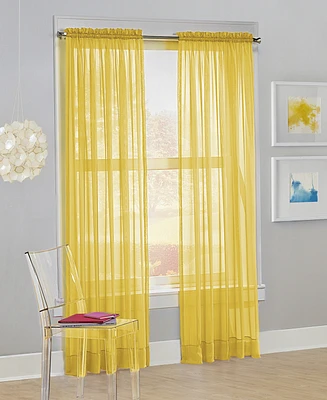 No. 918 Calypso Voile Sheer Rod Pocket Curtain Panel, 84" L x 59" W