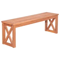 Acacia Wood X-Frame Patio Bench - Brown