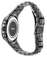 Seiko Men's Radio Sync Solar Chronograph Coutura Black Stainless Steel Bracelet Watch 44.5mm
