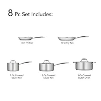 Tramontina Gourmet Tri-Ply Clad Pc Cookware Set