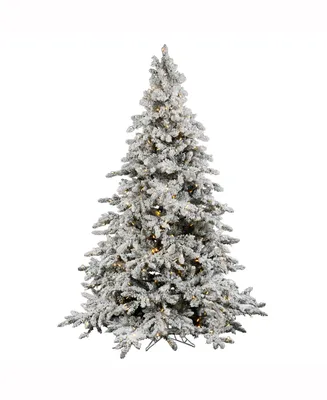 Vickerman 6.5' Flocked Utica Fir Artificial Christmas Tree with 600 Warm White Led Lights