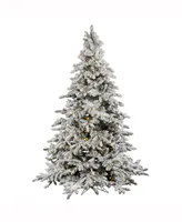 Vickerman 6.5' Flocked Utica Fir Artificial Christmas Tree with 600 Warm White Led Lights