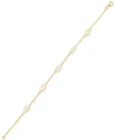 Cubic Zirconia Mesh Link Bracelet in 14k Gold