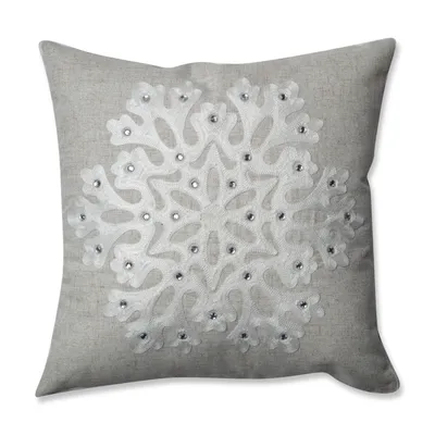 Snowflake Grey 16.5" Throw Pillow