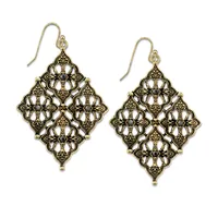 2028 Gold-Tone Diamond Shaped Earrings
