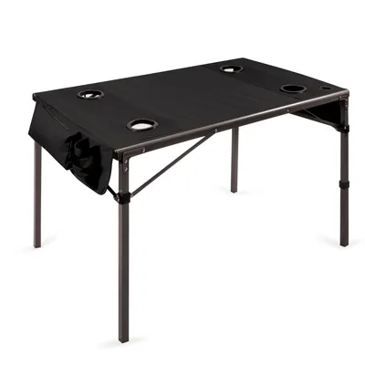 Oniva by Picnic Time Black Travel Table Portable Folding Table
