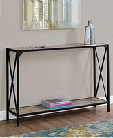 Monarch Specialties 48"L Hall Console Accent Table in Dark Taupe/Black