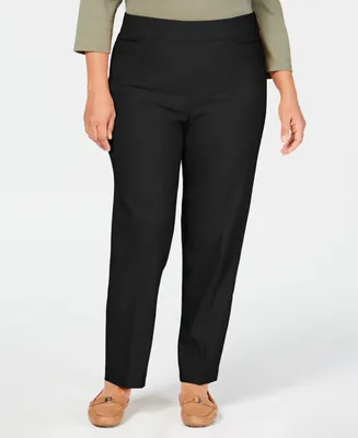 Alfred Dunner Plus Classic Allure Tummy Control Pull-On Short Length Pants