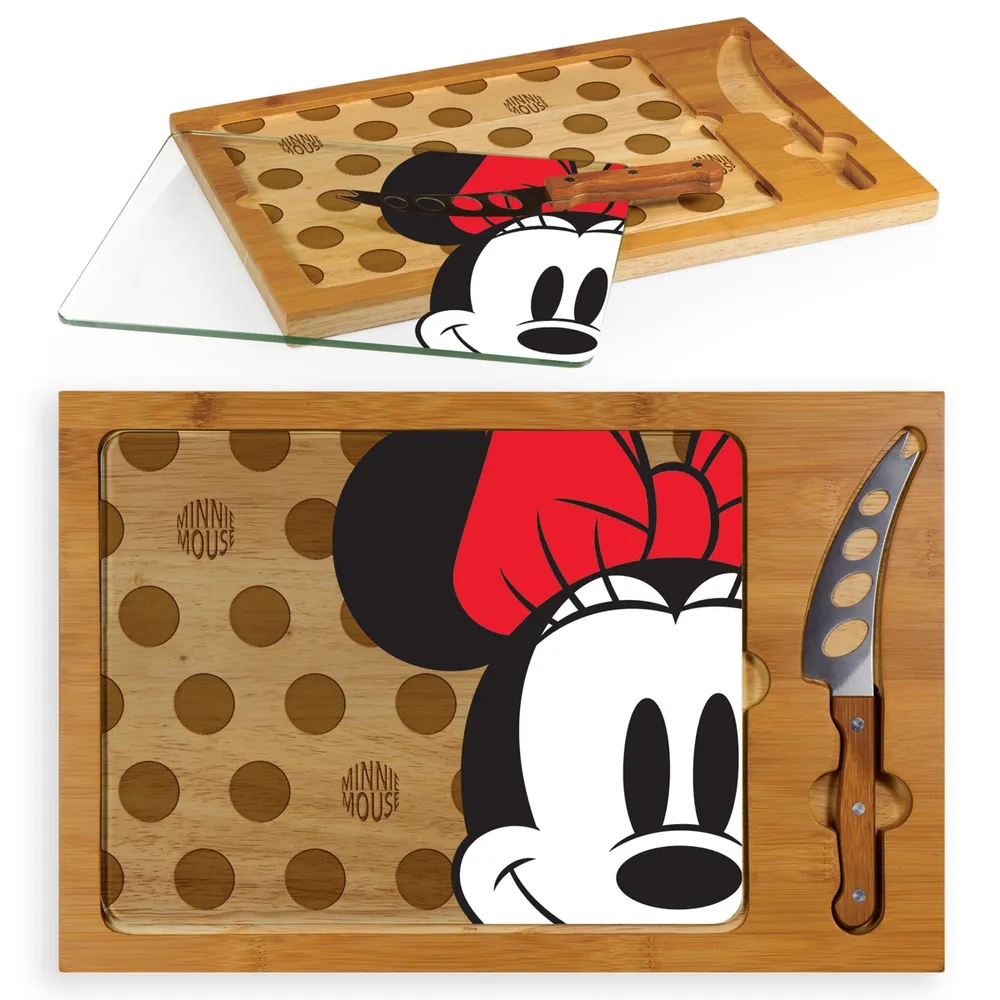 Disney's Minnie Mouse Glass Top Serving Tray and Knife Set