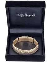 Diamond-Cut Wide Bangle Bracelet in 14k Gold