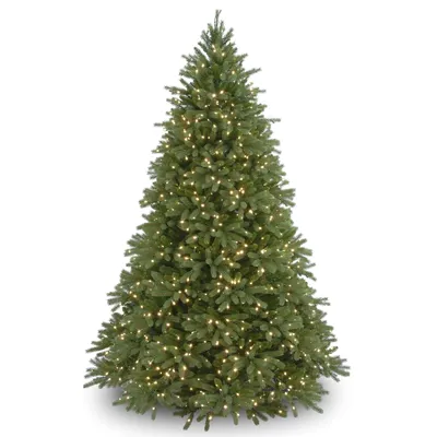 National Tree 7.5' "Feel Real" Jersey Fraser Fir Hinged Tree with Clear Lights