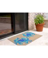 Liora Manne Front Porch Indoor/Outdoor Crabs Natural 2' x 6' Area Rug