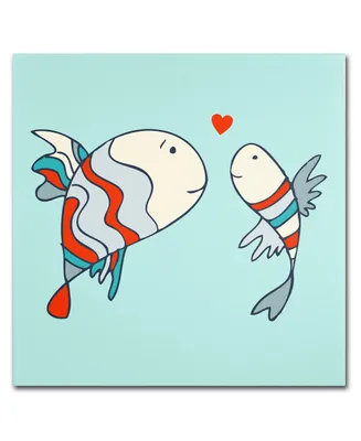 Trademark Global Carla Martell 'Two Little Love Fish' Canvas Art Print, 24" x 24"