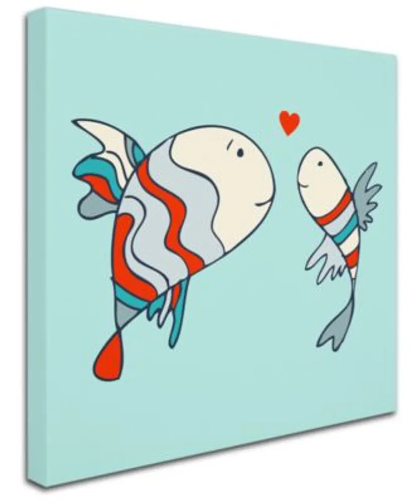 Trademark Global Carla Martell Two Little Love Fish Canvas Art Print Collection