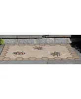 Liora Manne Front Porch Indoor/Outdoor Honeycomb Bee Natural 2'6" x 4' Area Rug