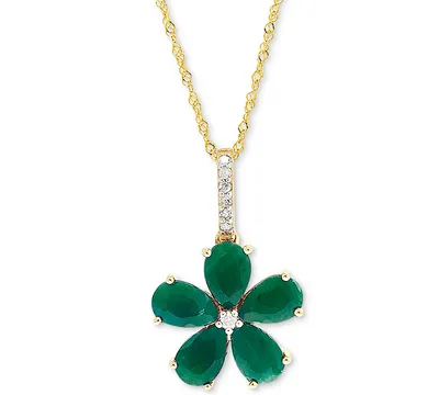 Ruby (2-1/2 ct. t.w.) & Diamond Accent 18" Pendant Necklace in 14k Gold (Also in Emerald)