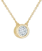 Diamond Bezel 18" Pendant Necklace (1/8 ct. t.w.)