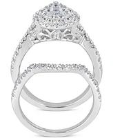 3-Pc. Diamond Pear Cluster Bridal Set (2 ct. t.w.) in 14k White Gold
