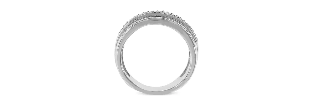 Diamond Multi-Layer Statement Ring (1/4 ct. t.w.) Sterling Silver