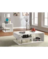 Lazer White End Table