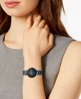 Rado Watch, Women's Swiss Centrix Diamond Accent Stainless Steel and Black Ceramic Bracelet 28mm R30935712