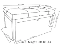 Lacey Contemporary Rectangle Tufted Ottoman Bench